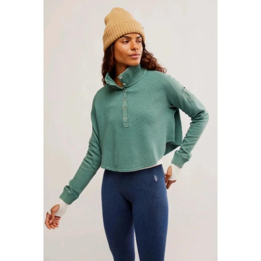 NWOT Free People So Fly Henley Pullover XL